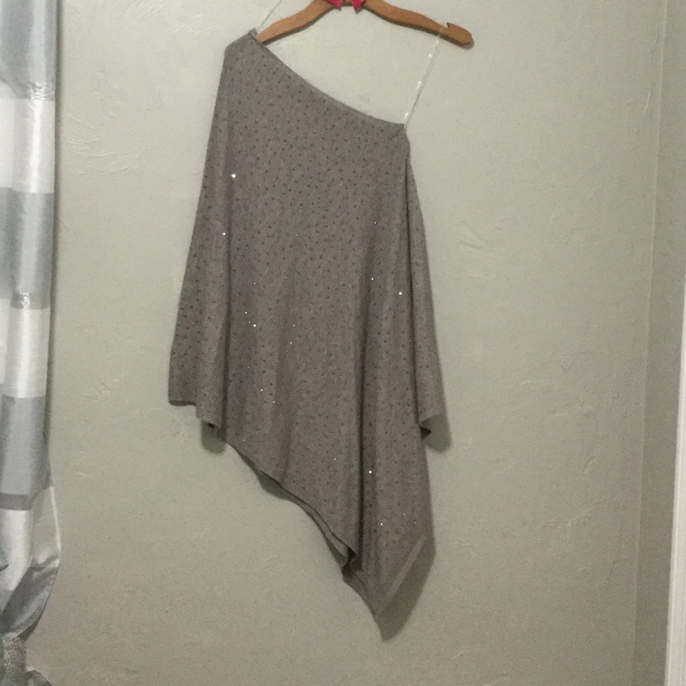 Vila Milano Studded Asymmetrical Poncho Sweater